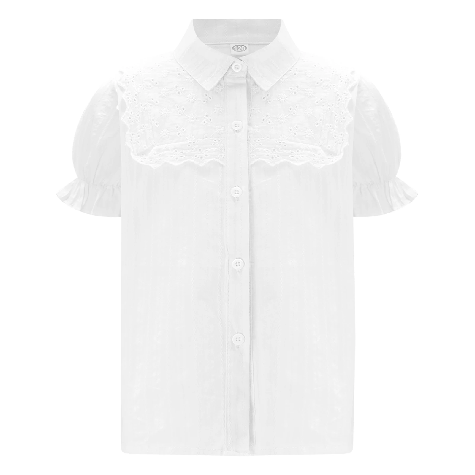 Kids Girls Short Sleeve Shirt Casual Solid Color Puff Sleeve Turn-Down Collar Embroidered Blouse Tops Girls Children's clothing
Kids Girls Short Sleeve Shirt Casual Solid Color Puff Sleeve Turn-Down Collar Embroidered Blouse Tops Girls Children's clothing