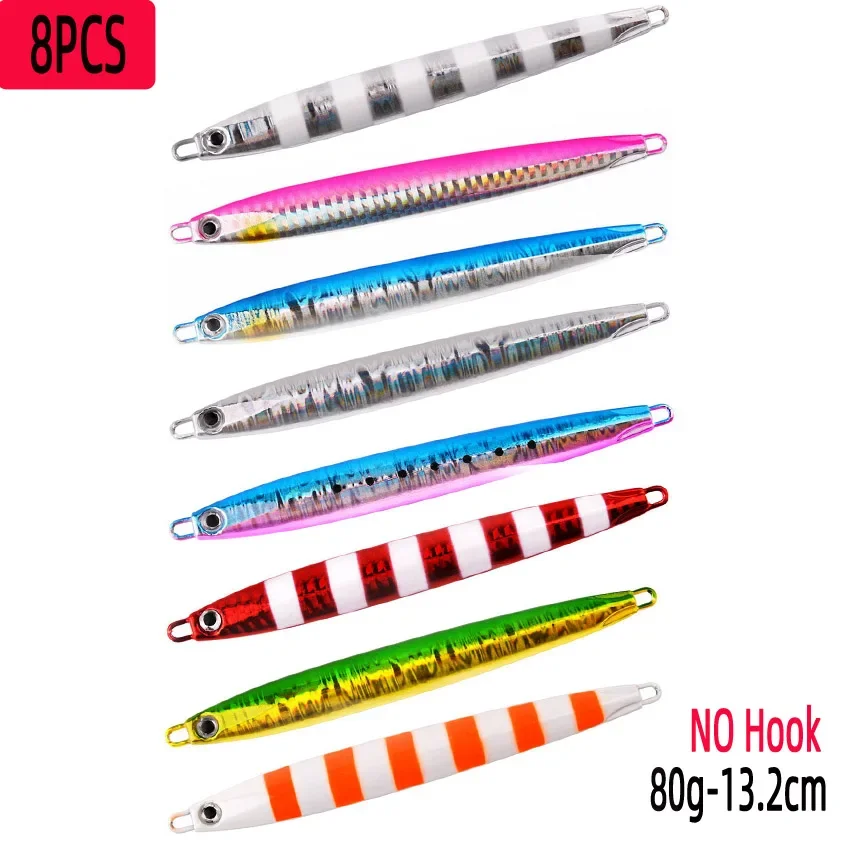8Pcs/lot Metal Casting Jig 80G Shore Drag Cast Jigging Spoon Fishing Lure Artificial Bait Tackle Lures Fishing
8Pcs/lot Metal Casting Jig 80G Shore Drag Cast Jigging Spoon Fishing Lure Artificial Bait Tackle Lures Fishing