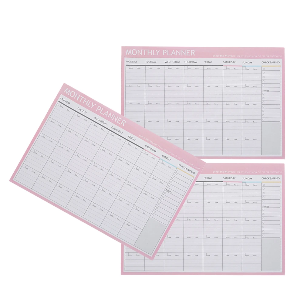 3pcs Monthly Plan Notepad Memo Pad Office Supply School Stationery Vibrant Reminder Notes Mark Paper Message for Workers
3pcs Monthly Plan Notepad Memo Pad Office Supply School Stationery Vibrant Reminder Notes Mark Paper Message for Workers