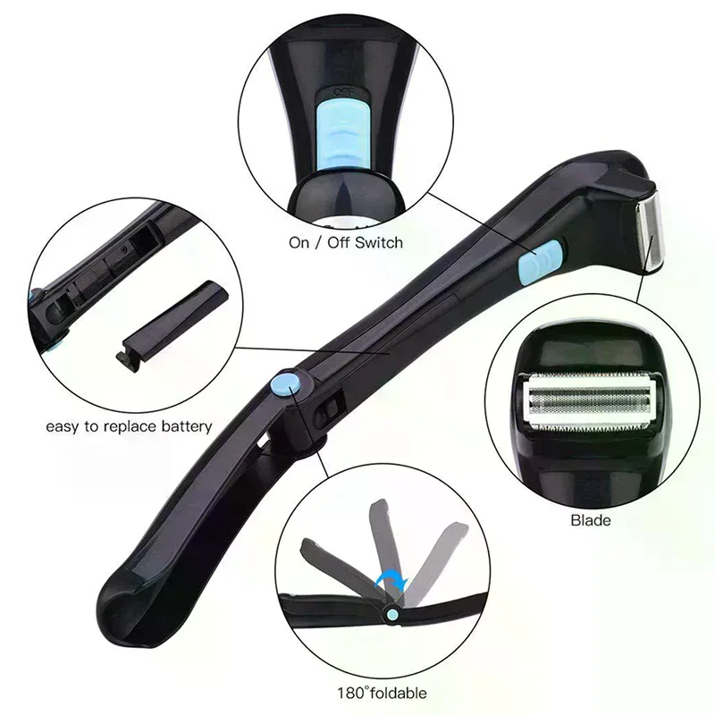 Men Shaving 180 Degrees Foldable Electric Back Hair Shaver Battery Manual Long Handle Hair Remover
Men Shaving 180 Degrees Foldable Electric Back Hair Shaver Battery Manual Long Handle Hair Remover
