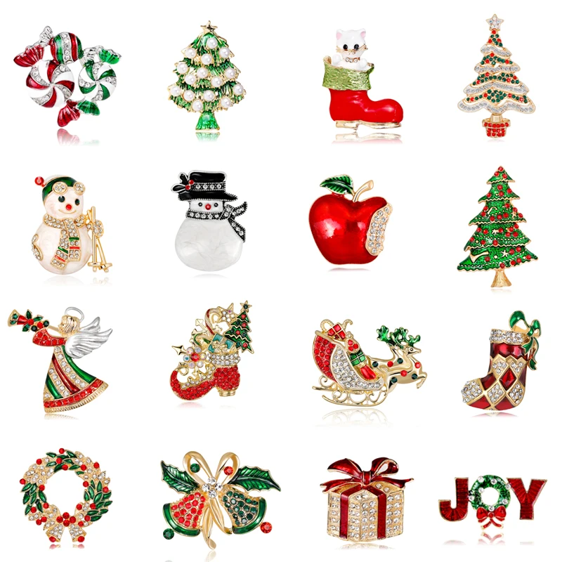 New Year Christmas Collection Rhinestone Decoration Women's Brooch Christmas Pine Apple Bell Boots Design Brooch Pin
New Year Christmas Collection Rhinestone Decoration Women's Brooch Christmas Pine Apple Bell Boots Design Brooch Pin