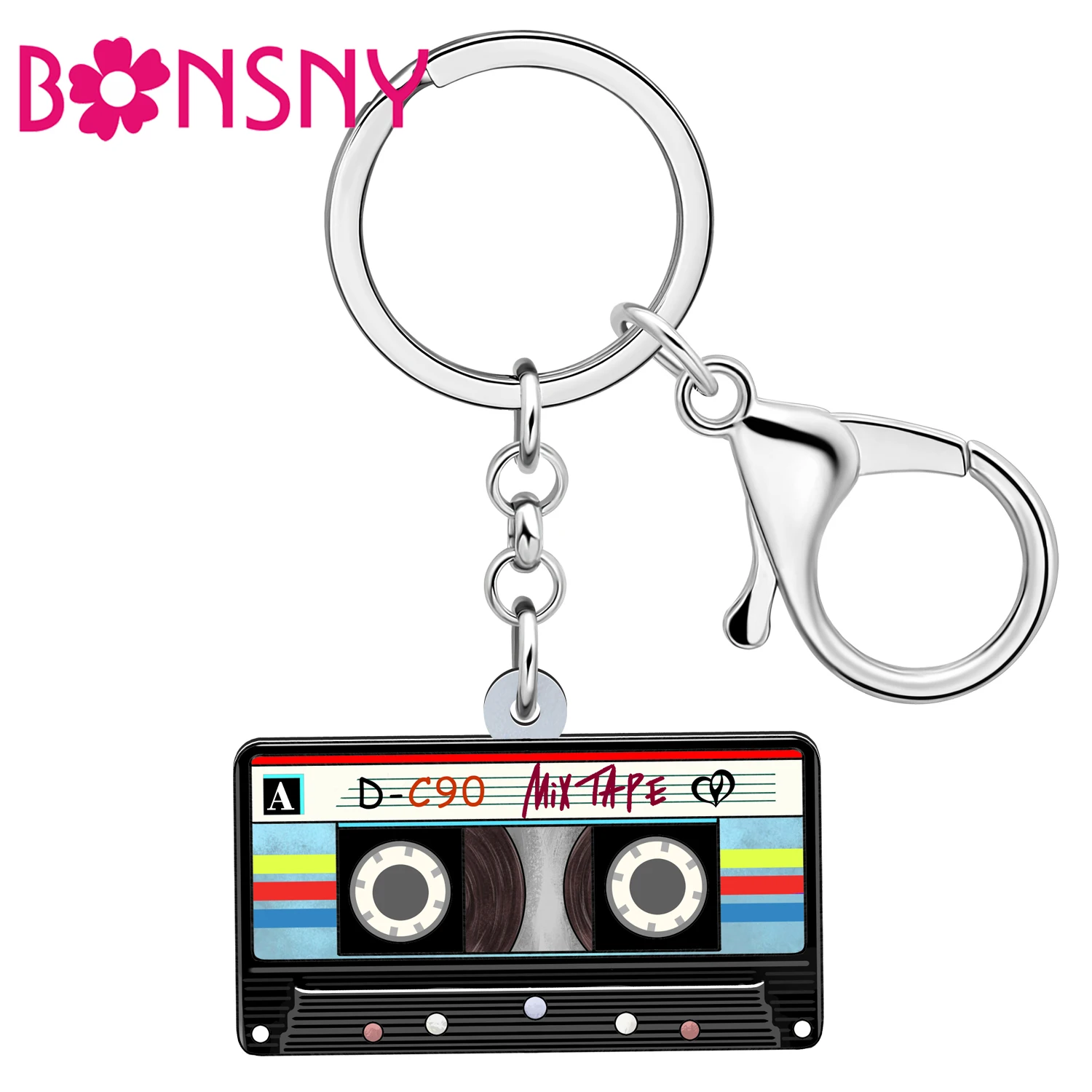 BONSNY Acrylic Vintage Magnetic Tapes Keychains Fashion Key Chains Ring Wallets Purse Car Charms Jewelry for Women Girls Gifts
BONSNY Acrylic Vintage Magnetic Tapes Keychains Fashion Key Chains Ring Wallets Purse Car Charms Jewelry for Women Girls Gifts