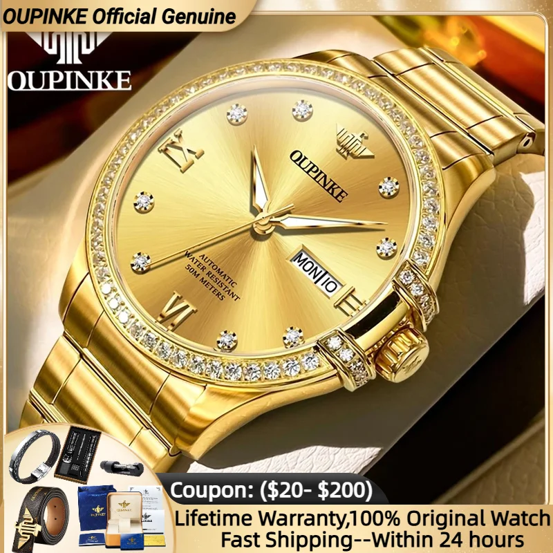 OUPINKE Top Luxury Brand Men's Watch Original Imported Movement Automatic Mechanical Watch Waterproof Sapphire Mirror Men Watch
OUPINKE Top Luxury Brand Men's Watch Original Imported Movement Automatic Mechanical Watch Waterproof Sapphire Mirror Men Watch