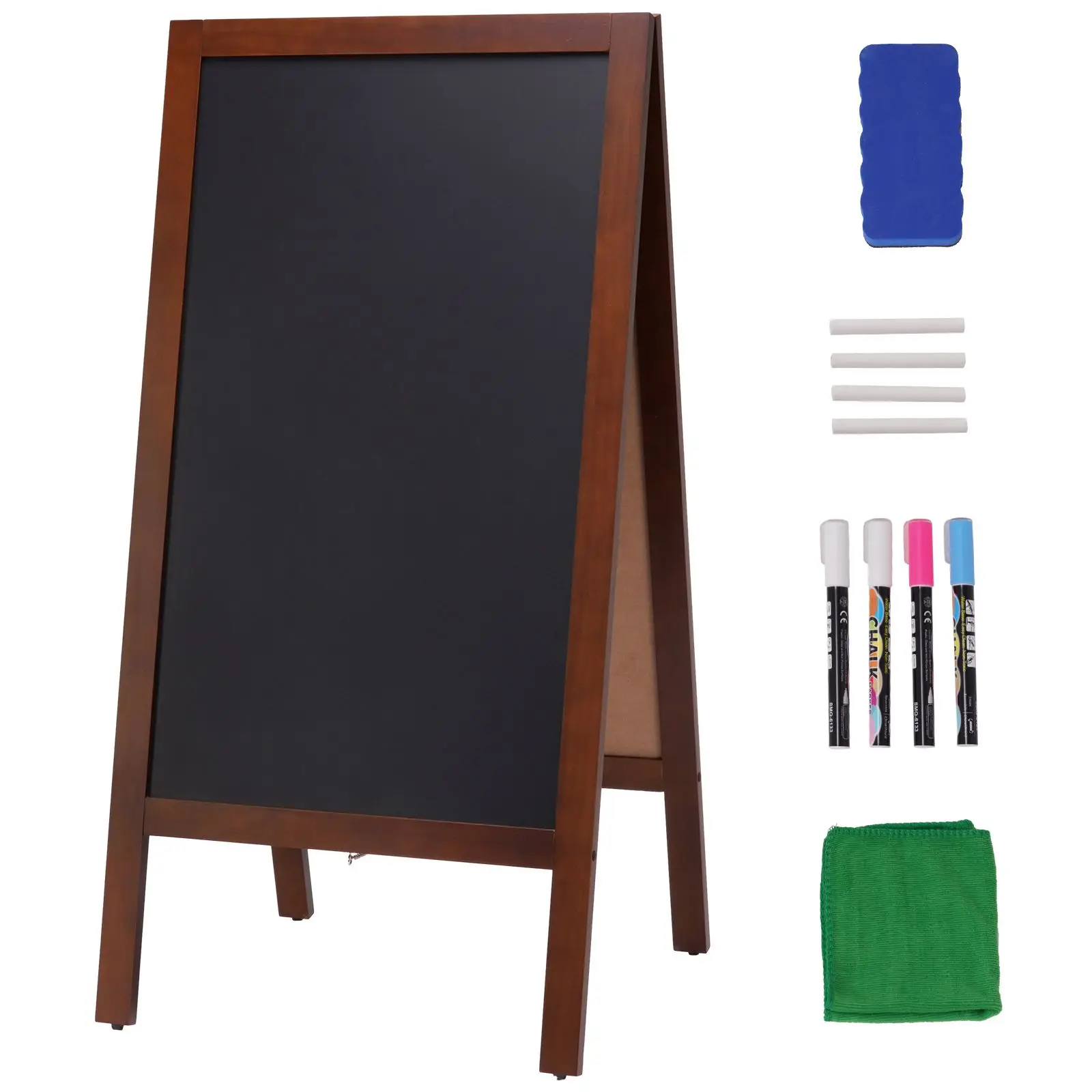 A Frame Chalkboard Sign Double-Sided Sidewalk Sign Freestanding Vintage Wooden Chalk Board 20"x40" Rustic Brown
A Frame Chalkboard Sign Double-Sided Sidewalk Sign Freestanding Vintage Wooden Chalk Board 20"x40" Rustic Brown
