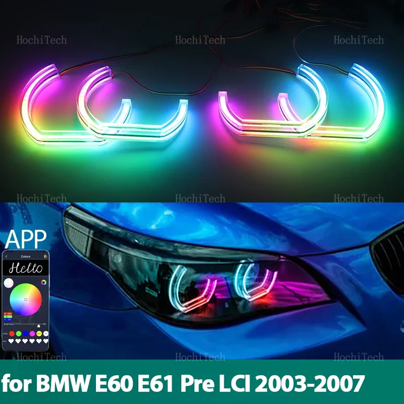For BMW E60 E61 Pre LCI 2003-2007 Flowing multi-colored Ring Angel Eyes RGB DTM Style LED App control turn signal light
For BMW E60 E61 Pre LCI 2003-2007 Flowing multi-colored Ring Angel Eyes RGB DTM Style LED App control turn signal light