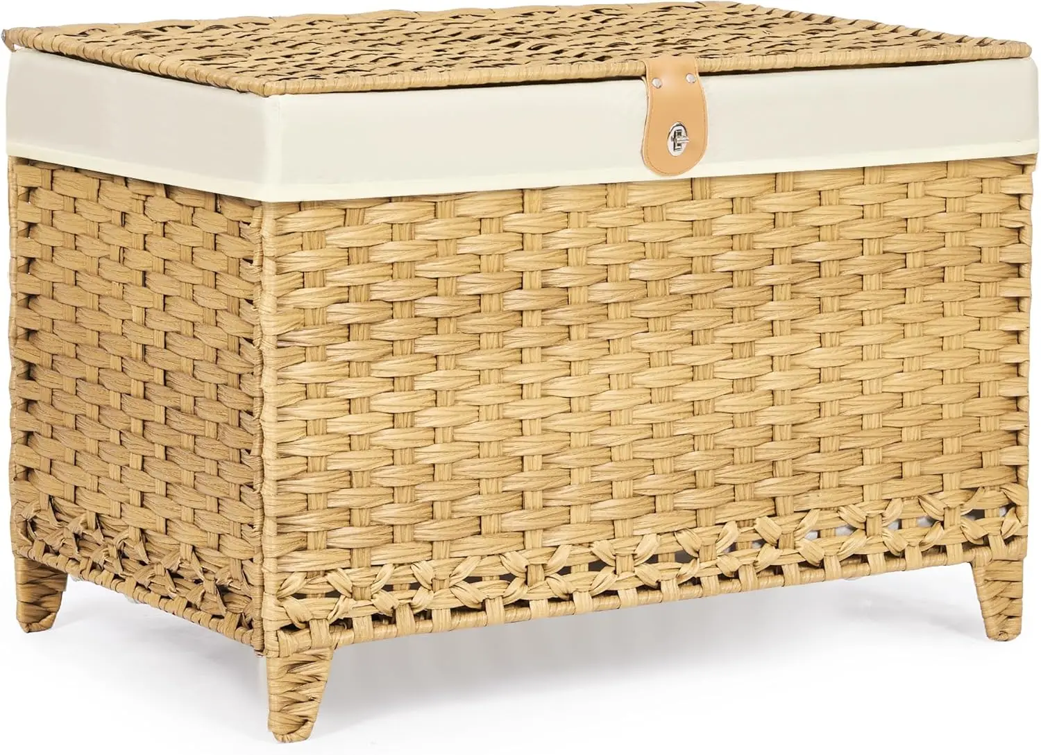 160L Wicker Storage Basket with Lid, Large Rattan Shelf Basket with Removable Liner Bag and Heightened Feet for Bedroom Closet
160L Wicker Storage Basket with Lid, Large Rattan Shelf Basket with Removable Liner Bag and Heightened Feet for Bedroom Closet