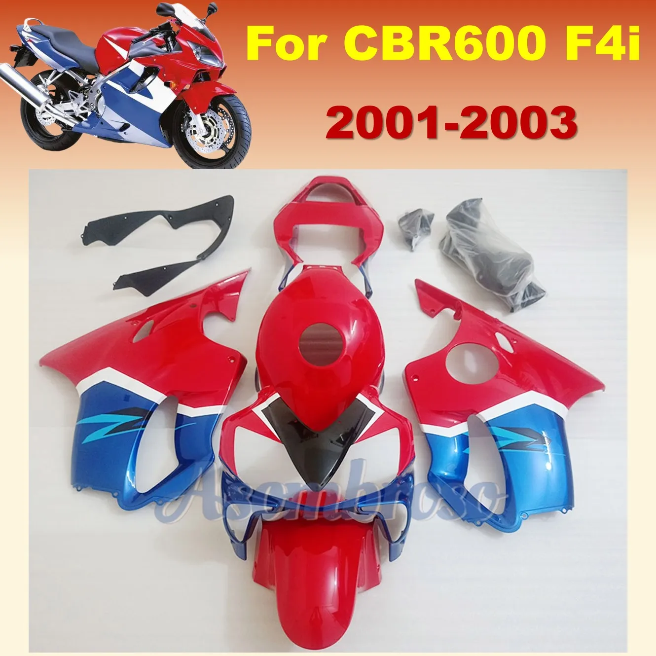 Fairing kit for HONDA CBR600F4I 2001 2002 2003 CBR600 F4I 01 02 03 F4i CBR600 Red blue Fairings set
Fairing kit for HONDA CBR600F4I 2001 2002 2003 CBR600 F4I 01 02 03 F4i CBR600 Red blue Fairings set