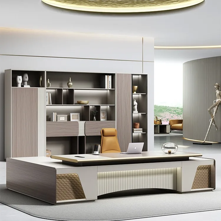 Boss table simple modern president desk office high-end desk office tables and chairs
Boss table simple modern president desk office high-end desk office tables and chairs