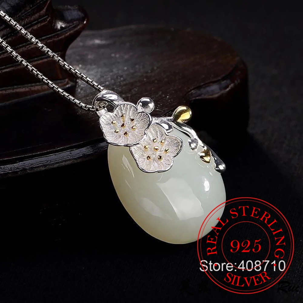 925 Sterling Silver Jewelry Oval Natural Jade Cherry Blossom Pendant Necklace for Women Wedding Party Jewelry Girls Friend Gift
925 Sterling Silver Jewelry Oval Natural Jade Cherry Blossom Pendant Necklace for Women Wedding Party Jewelry Girls Friend Gift