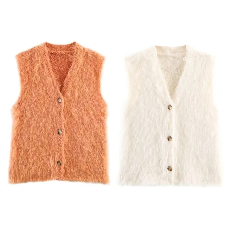 Женский жилет, новый однотонный простой вязаный жилет без рукавов с v-образным вырезом, повседневная мода
Женский жилет, новый однотонный простой вязаный жилет без рукавов с v-образным вырезом, повседневная мода