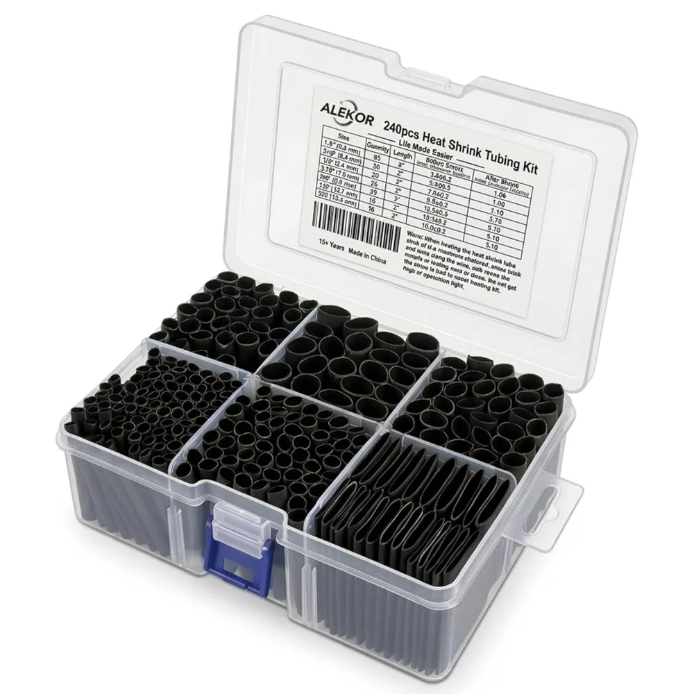Dual Wall Adhesive Heat Shrink Tubing Kit Waterproof Marine Grade 240 PCS Black
Dual Wall Adhesive Heat Shrink Tubing Kit Waterproof Marine Grade 240 PCS Black
