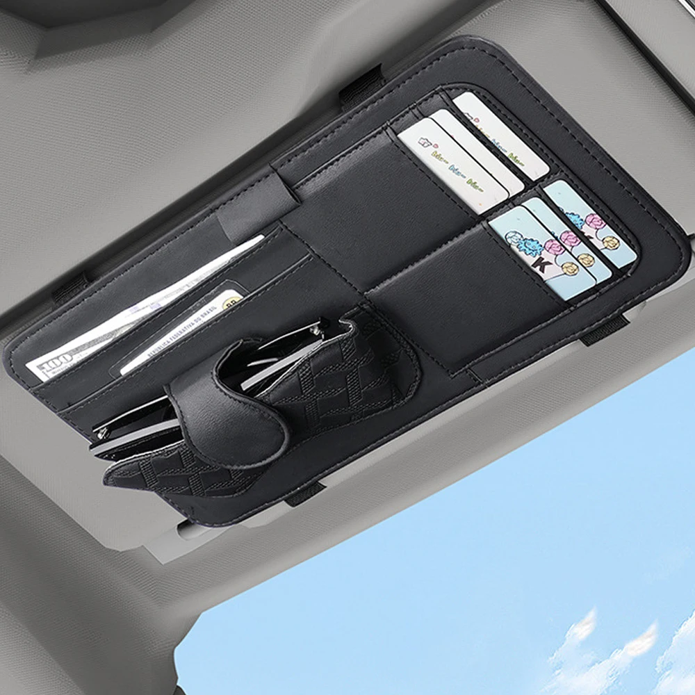 Car Sun Visor Glasses Holder Multi-Pocket Pouch Bag Storage Box Luxury PU Leather Eyeglasses Clip & Card Slots Car Interior
Car Sun Visor Glasses Holder Multi-Pocket Pouch Bag Storage Box Luxury PU Leather Eyeglasses Clip & Card Slots Car Interior