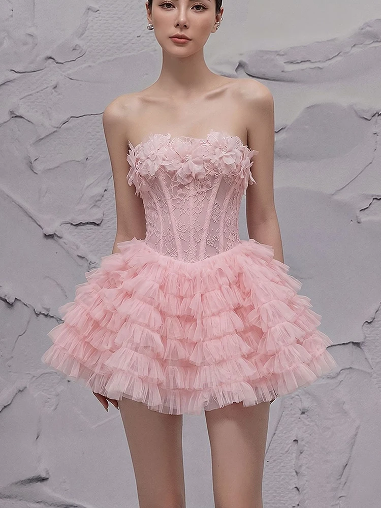 High Quality Solid Cascade Chest Hugging Dresses Spring Women Sleeveless Zipper Tiered Dress High Waist Pullover Mini Dress
High Quality Solid Cascade Chest Hugging Dresses Spring Women Sleeveless Zipper Tiered Dress High Waist Pullover Mini Dress