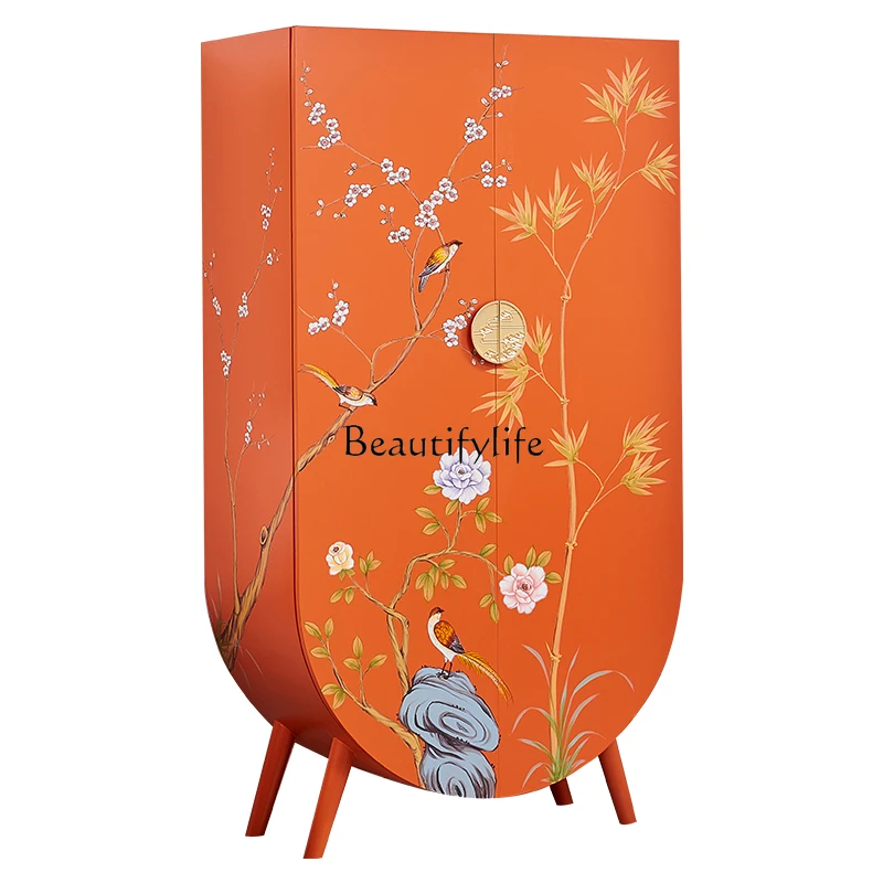 living room decorative vertical cabinet bedroom storage orange hand-painted French solid wood door small clothes cabinet
living room decorative vertical cabinet bedroom storage orange hand-painted French solid wood door small clothes cabinet