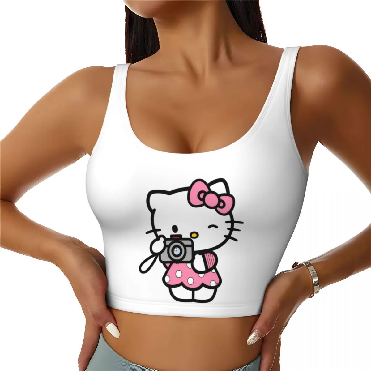 Женский спортивный бюстгальтер Hello Kitty на заказ Sanrio, укороченные топы на бретелях для тренировок в тренажерном зале и бега
Женский спортивный бюстгальтер Hello Kitty на заказ Sanrio, укороченные топы на бретелях для тренировок в тренажерном зале и бега