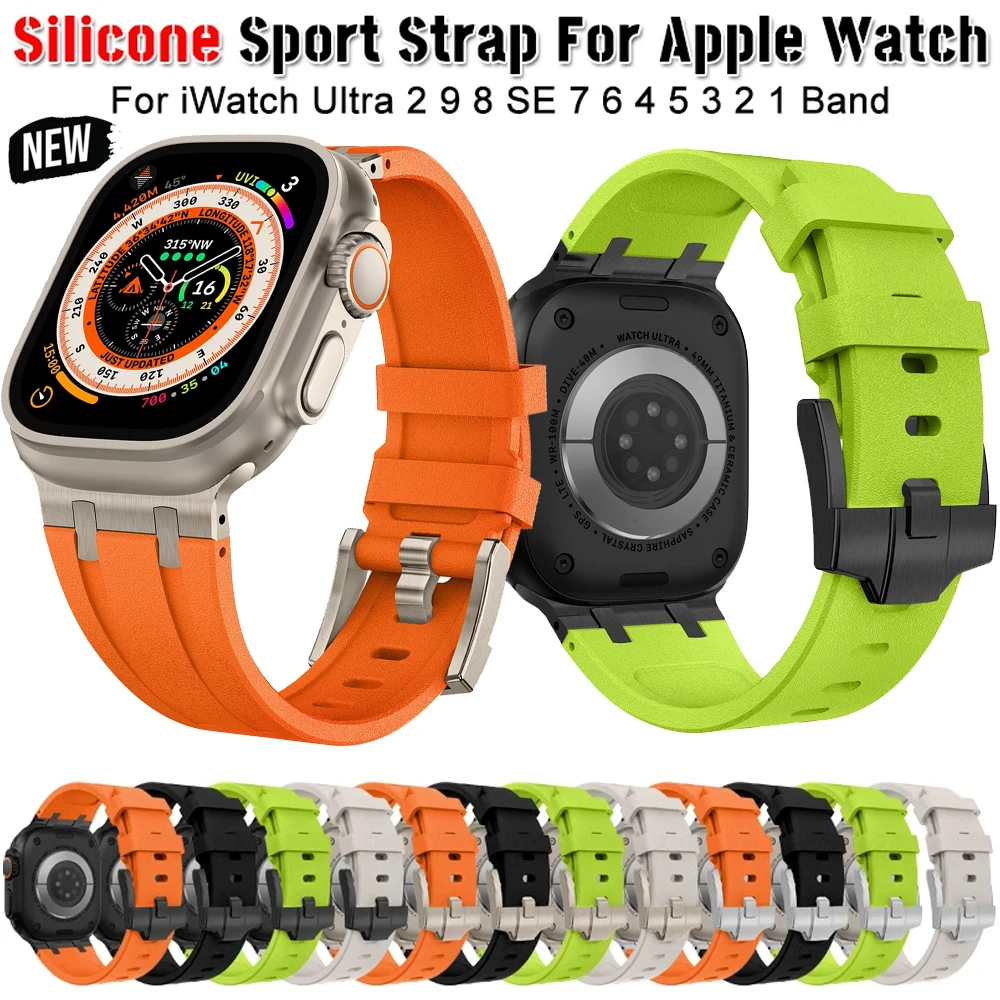 TPU Sport Strap For Apple Watch 9 45mm Ultra 2 49MM 44mm 42mm Titanium Color Silicone watch band for iWatch9 8 SE 7 6 4 5 3 2 1
TPU Sport Strap For Apple Watch 9 45mm Ultra 2 49MM 44mm 42mm Titanium Color Silicone watch band for iWatch9 8 SE 7 6 4 5 3 2 1