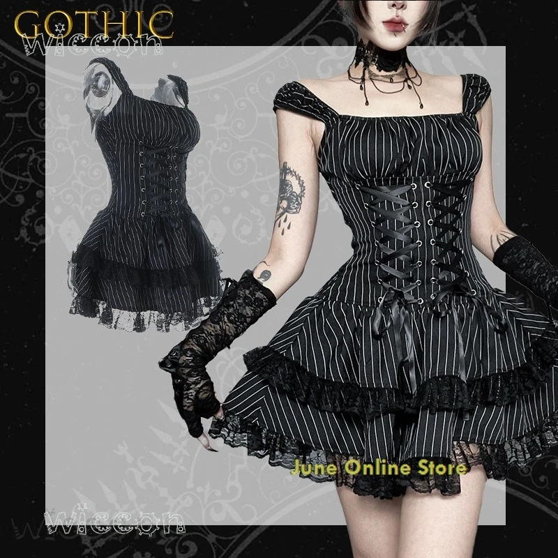 New Gothic Lolita Japanese Subculture Dark Stripe Cake Dress Cosplay Costume Koleda Belobog Same Style Dress Lolita
New Gothic Lolita Japanese Subculture Dark Stripe Cake Dress Cosplay Costume Koleda Belobog Same Style Dress Lolita