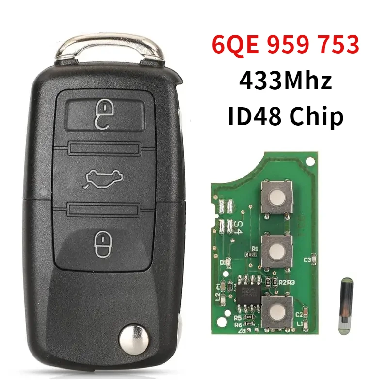 6QE 959 753 Автомобильный дистанционный брелок 434 МГц для Volkswagen VW Fox Gol Sharan 2010 Saveiro2009-2012 6QE959753 Flip 3 кнопки
6QE 959 753 Автомобильный дистанционный брелок 434 МГц для Volkswagen VW Fox Gol Sharan 2010 Saveiro2009-2012 6QE959753 Flip 3 кнопки