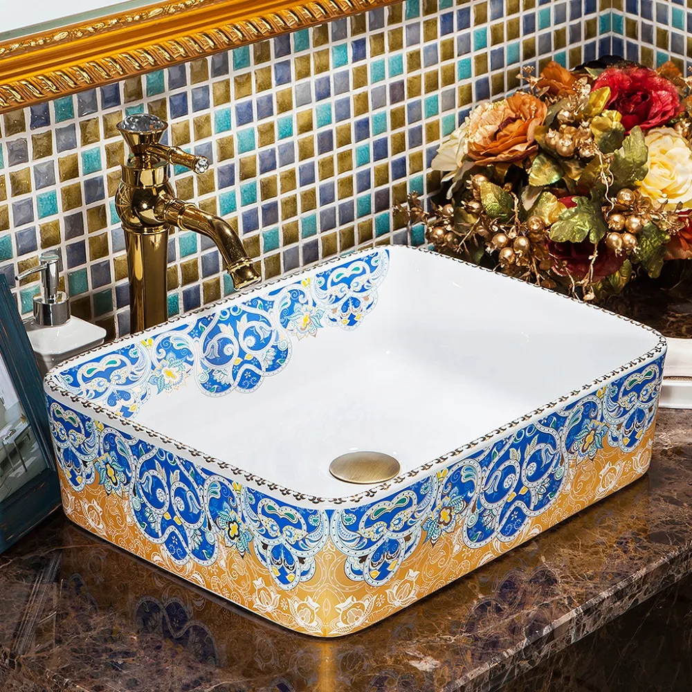Europe Vintage Style Ceramic Art Basin Sinks Counter Top Wash Basin Bathroom Vessel Sinks Vanities ceramic patterned wash basin
Europe Vintage Style Ceramic Art Basin Sinks Counter Top Wash Basin Bathroom Vessel Sinks Vanities ceramic patterned wash basin