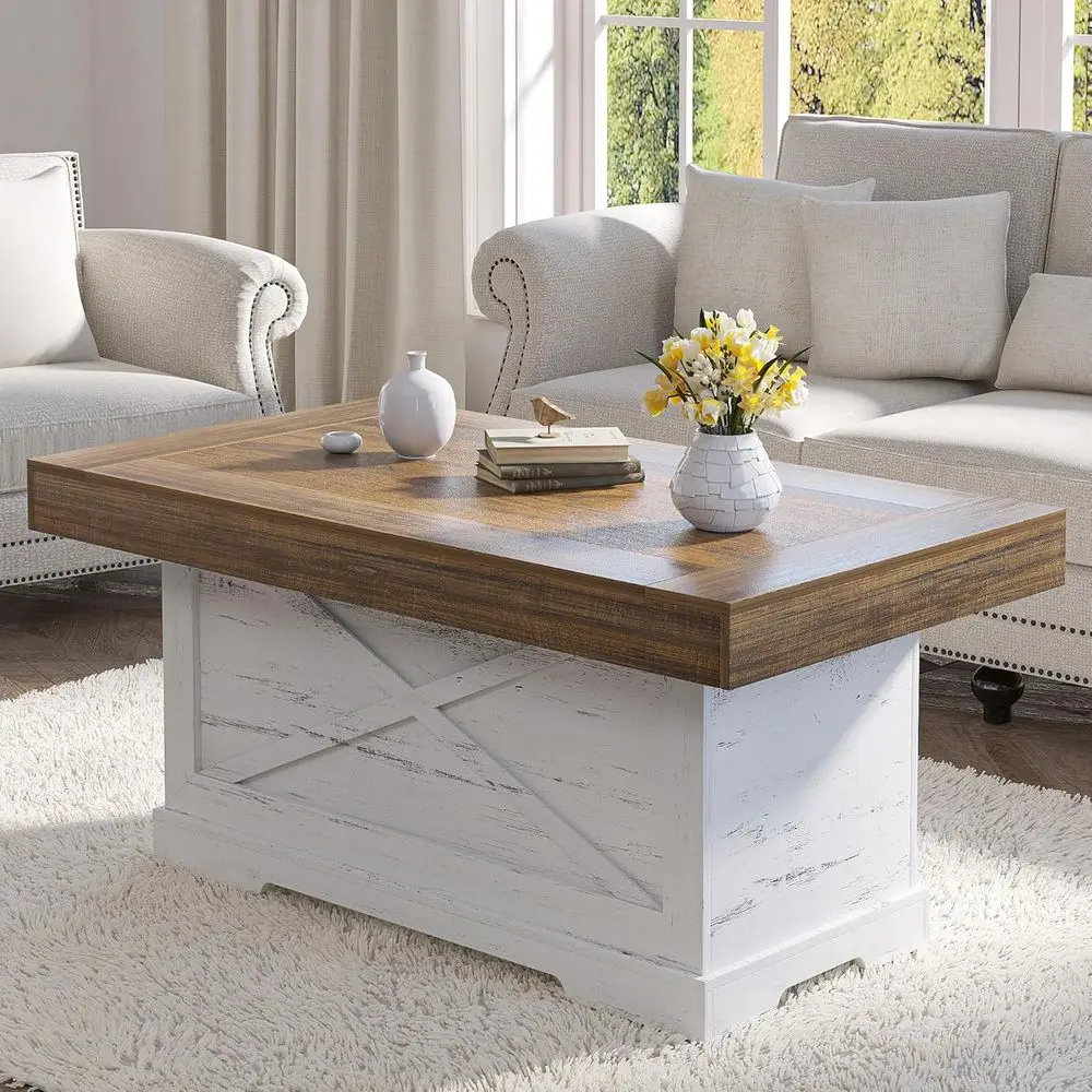 Coffee Table 39, X-Design Wooden Base, Space-Saving for Living Room, Antique White Walnut Accent Table
Coffee Table 39, X-Design Wooden Base, Space-Saving for Living Room, Antique White Walnut Accent Table