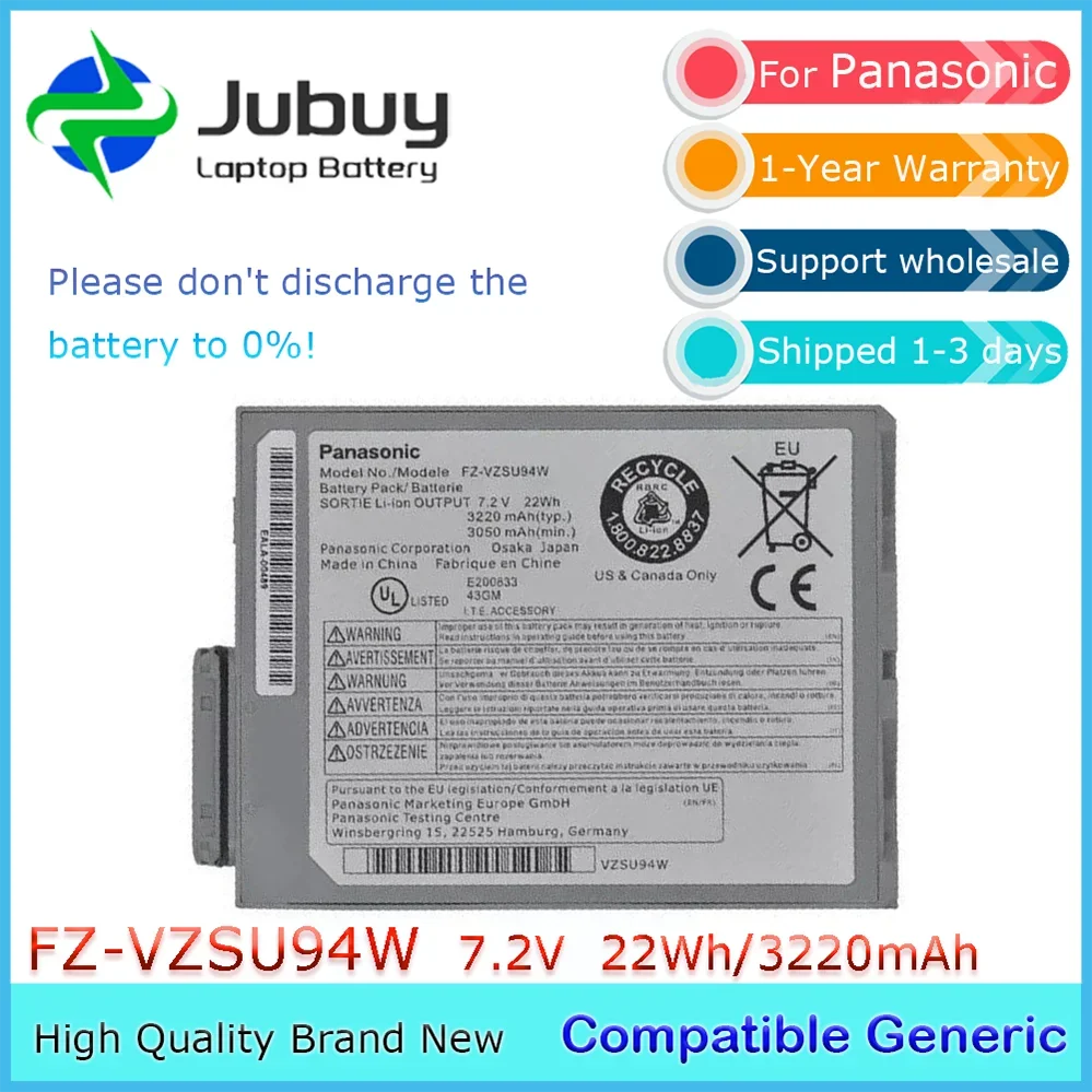 High quality 7.2V 22Wh FZ-VZSU94W Notebook Battery for Panasonic ToughBook FZ-M1 FZ-B2 FZ-M1C FZ-VZSU95J FZ-VZSU95W
High quality 7.2V 22Wh FZ-VZSU94W Notebook Battery for Panasonic ToughBook FZ-M1 FZ-B2 FZ-M1C FZ-VZSU95J FZ-VZSU95W