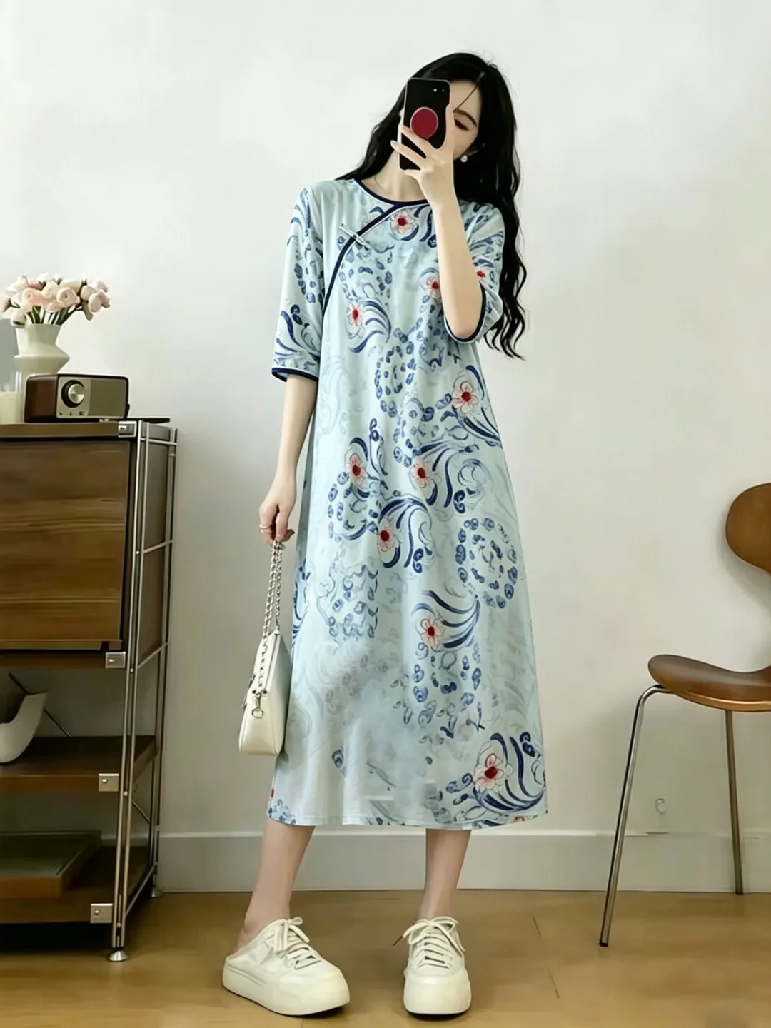 Large Size Floral Print Loose Women's Qipao Dress Elegant National Style High Waist A-Line Skirt Comfortable Breathable Summe...
Large Size Floral Print Loose Women's Qipao Dress Elegant National Style High Waist A-Line Skirt Comfortable Breathable Summe...