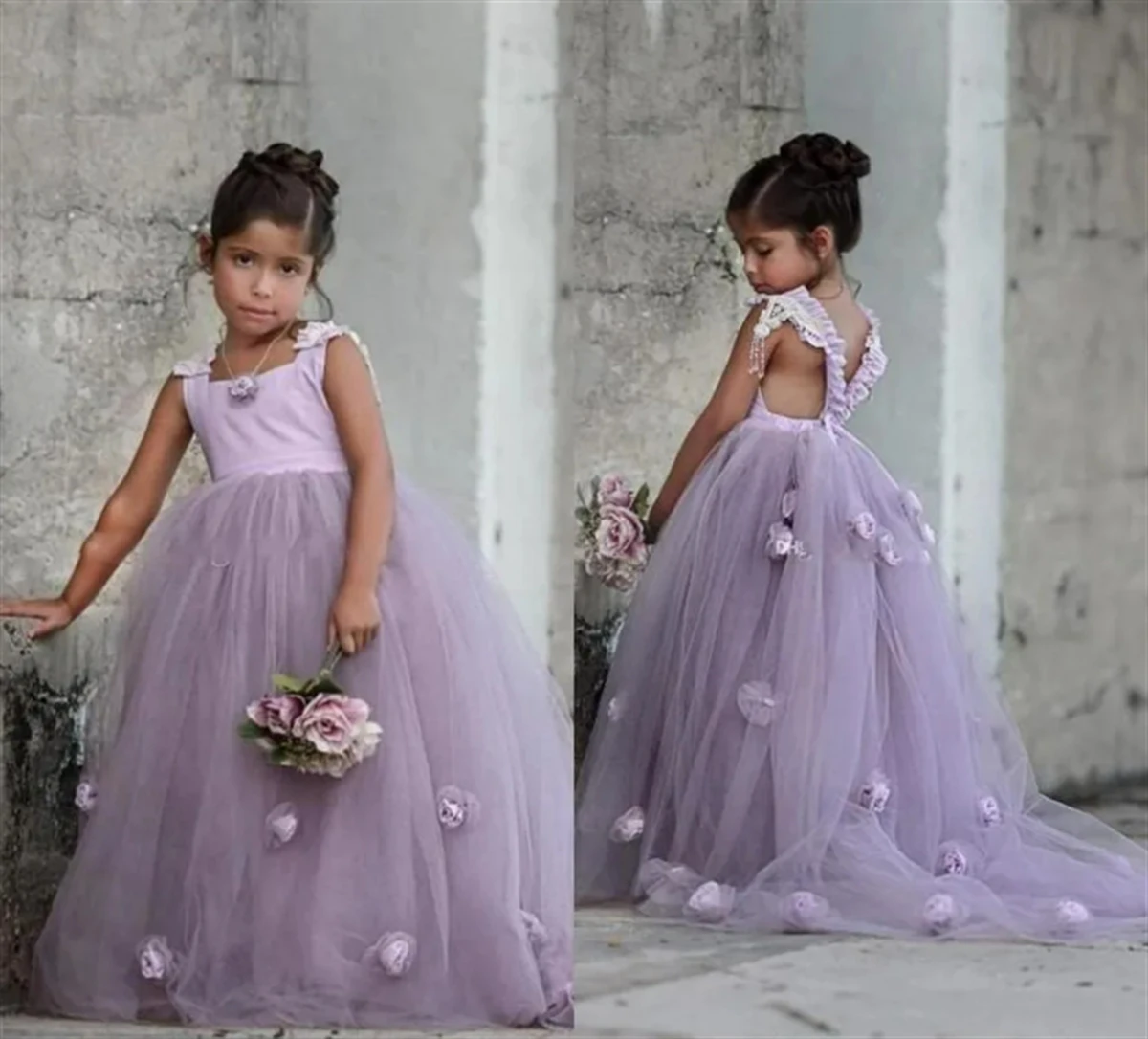 Purple Fluffy Tulle Flower Girl Dress Sleeveless Wedding Elegant 3d Applique Child's First Communion Party Prom Pageant Gowns
Purple Fluffy Tulle Flower Girl Dress Sleeveless Wedding Elegant 3d Applique Child's First Communion Party Prom Pageant Gowns