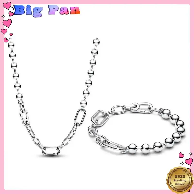 2025 New 925 Sterling Silver Pretty Me Metal Bead & Link Chain Necklace Bracelet Fit Women Jewelry Set High Quality
2025 New 925 Sterling Silver Pretty Me Metal Bead & Link Chain Necklace Bracelet Fit Women Jewelry Set High Quality
