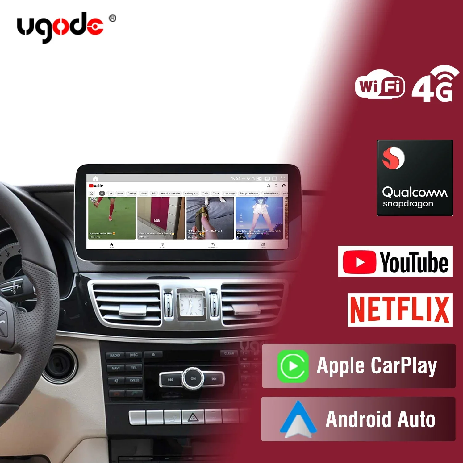 Ugode Android OS Wireless CarPlay 10.25'' Touch Screen For Mercedes Benz E Class W212 S212 Car Video Players NTG4.0-5.0 LHD RHD
Ugode Android OS Wireless CarPlay 10.25'' Touch Screen For Mercedes Benz E Class W212 S212 Car Video Players NTG4.0-5.0 LHD RHD