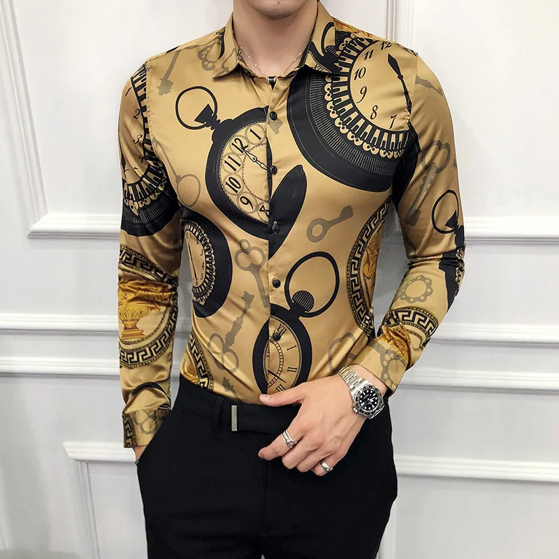 2024 Spring Men's Vintage Printed Long Sleeve Shirt New Fashion Slim Fit Shirts Casual Party Night Club Shirts Mens koszule
2024 Spring Men's Vintage Printed Long Sleeve Shirt New Fashion Slim Fit Shirts Casual Party Night Club Shirts Mens koszule