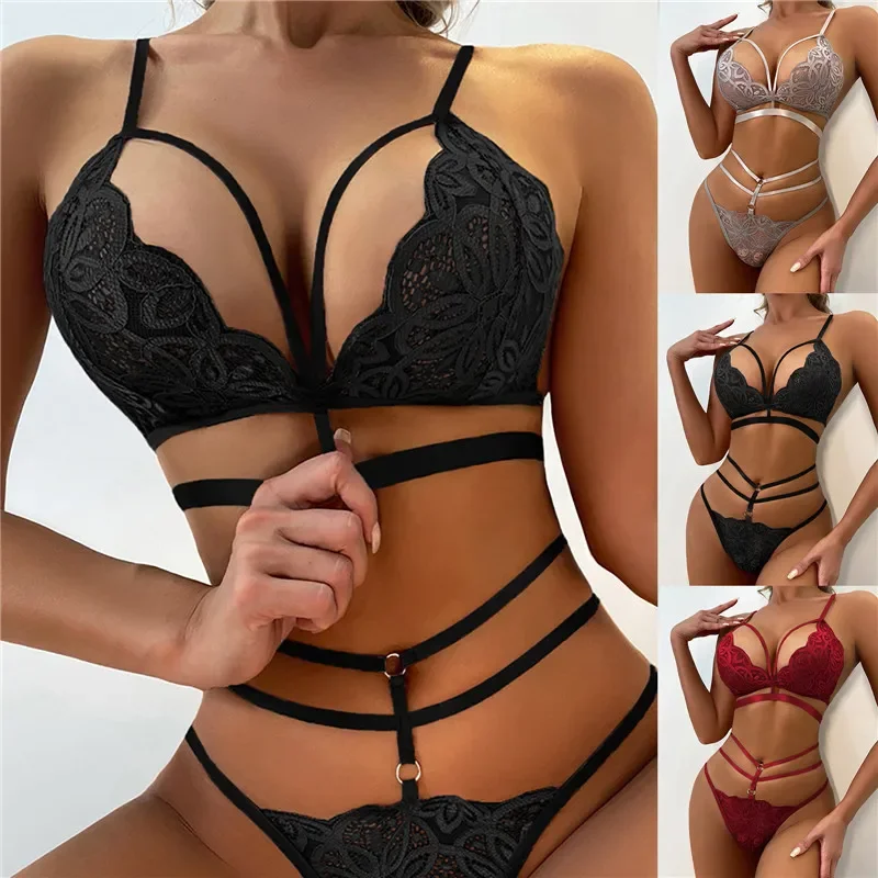 Women's sexy lingerie, adult sexy lingerie, see through lace lingerie set, women's tie up sexy thong set, Valentine's Day gift
Women's sexy lingerie, adult sexy lingerie, see through lace lingerie set, women's tie up sexy thong set, Valentine's Day gift