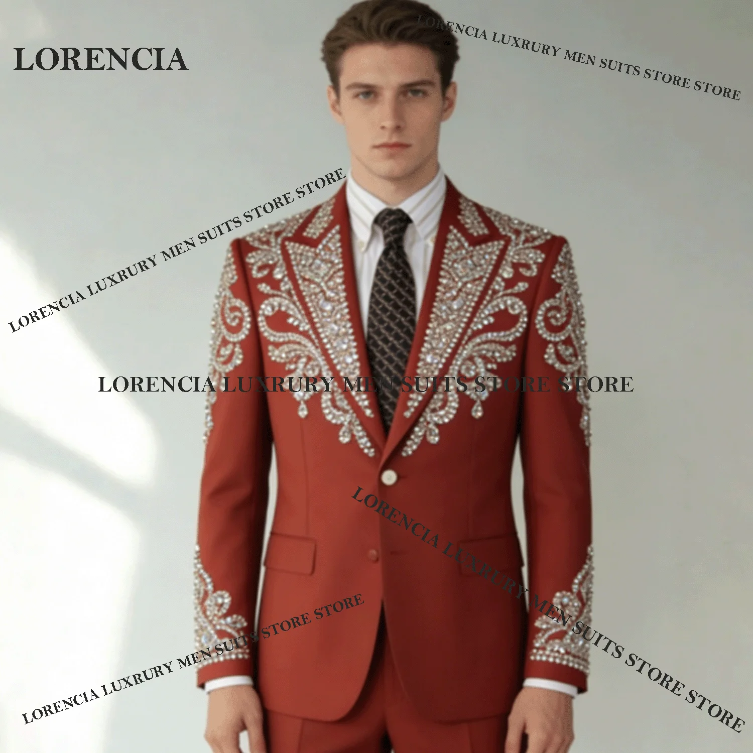 Customized Rhinestone Men suits Glitter Jewelry Sequin For Wedding Groom Male Prom Party Luxury Blazer 2 Pieces Set Tuxedos Slim
Customized Rhinestone Men suits Glitter Jewelry Sequin For Wedding Groom Male Prom Party Luxury Blazer 2 Pieces Set Tuxedos Slim