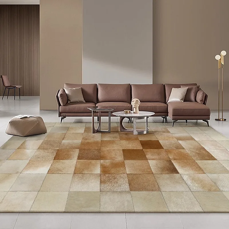 Real Brown Cowhide Leather Carpet for Living Room Handmade Patchwork Calfskin Area Rug for Bedroom Natural Cow Skin Sofa Mat
Real Brown Cowhide Leather Carpet for Living Room Handmade Patchwork Calfskin Area Rug for Bedroom Natural Cow Skin Sofa Mat