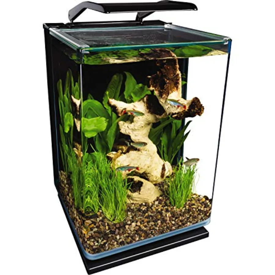 Portrait Glass LED Aquarium Kit, 5 Gallons, Hidden Filtration, Black
Portrait Glass LED Aquarium Kit, 5 Gallons, Hidden Filtration, Black