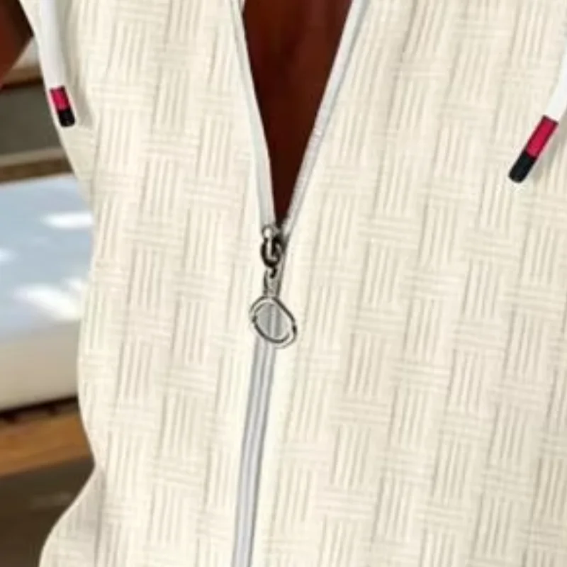 Men Hooded Zip-up T-Shirt Fashionable Sleeveless Hoodie Tee Textured Summer Tank Top for Gym Street Party Holiday
Men Hooded Zip-up T-Shirt Fashionable Sleeveless Hoodie Tee Textured Summer Tank Top for Gym Street Party Holiday