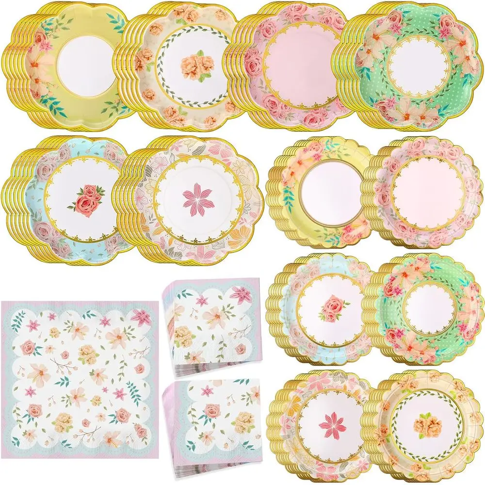 144 Pcs 48 Guests Floral Tea Party Plates and Napkins Party Supplies Vintage Scalloped Floral Paper Plates Napkins Disposable Ta
144 Pcs 48 Guests Floral Tea Party Plates and Napkins Party Supplies Vintage Scalloped Floral Paper Plates Napkins Disposable Ta