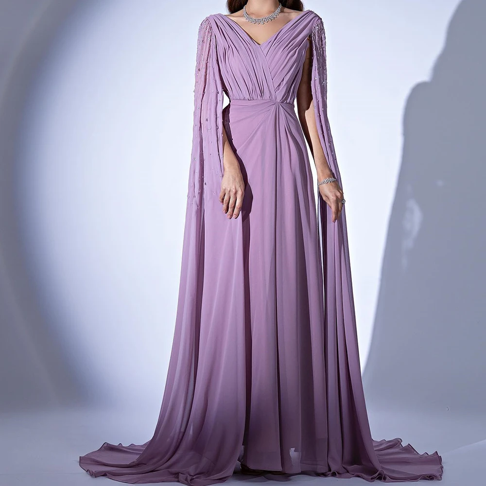Exquisite Crystal Off the Shoulder Chiffon Evening Dresses Fashion A-Line Floor Length V-Neck Long Sleeves Vestidos De Noche
Exquisite Crystal Off the Shoulder Chiffon Evening Dresses Fashion A-Line Floor Length V-Neck Long Sleeves Vestidos De Noche