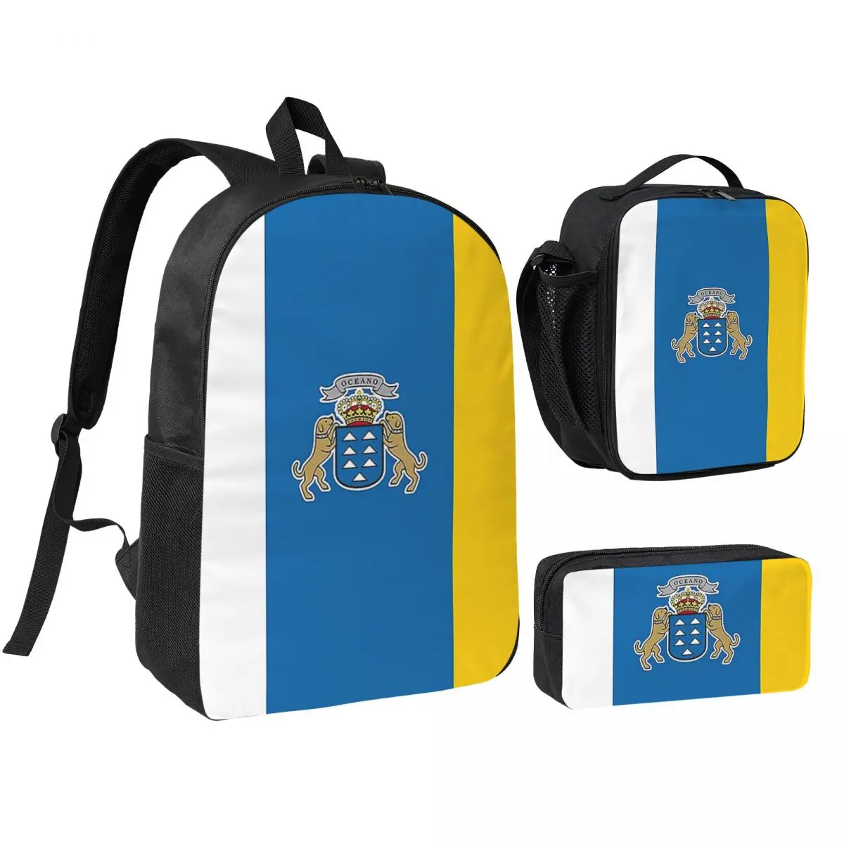 Spain Flag Oceano Canary Islands Backpack Student BookBag School Bag Laptop Shoulder Bags 3ps Insulated Lunch Bag Pencil Case
Spain Flag Oceano Canary Islands Backpack Student BookBag School Bag Laptop Shoulder Bags 3ps Insulated Lunch Bag Pencil Case