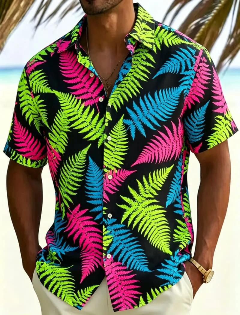 Men's Watercolor And Neon Tropical Floral Print Casual Shirt, For Summer Travel Beach Leisure And Daily Relaxed Outfit
Men's Watercolor And Neon Tropical Floral Print Casual Shirt, For Summer Travel Beach Leisure And Daily Relaxed Outfit