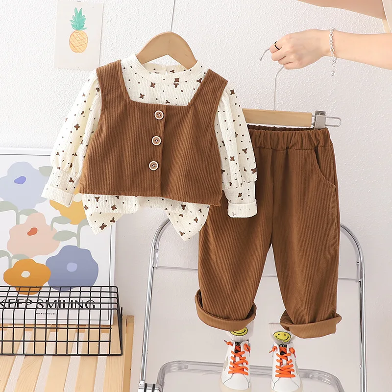 Fall Outfits for Toddler Girls Solid Color Sleeveless Vest + Printed Long Sleeve T-shirts + Pants Baby Girl Infant Clothes Set
Fall Outfits for Toddler Girls Solid Color Sleeveless Vest + Printed Long Sleeve T-shirts + Pants Baby Girl Infant Clothes Set