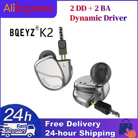 BQEYZ K2 2BA 2DD 0.78mm PIN interchangeable earbuds in-ear earphones KC2 BQ3 V80 ZST AS10 TFZ Bluetooth headset metal earphones