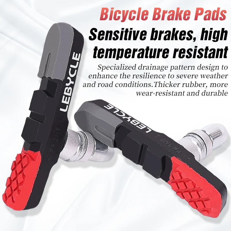 LEBYCLE Bicycle V-Brake Pads High Quality Bike Brake Shoes 73mm Threaded For Bike Linear Pull Brakes All weathers Low Noise
LEBYCLE Bicycle V-Brake Pads High Quality Bike Brake Shoes 73mm Threaded For Bike Linear Pull Brakes All weathers Low Noise