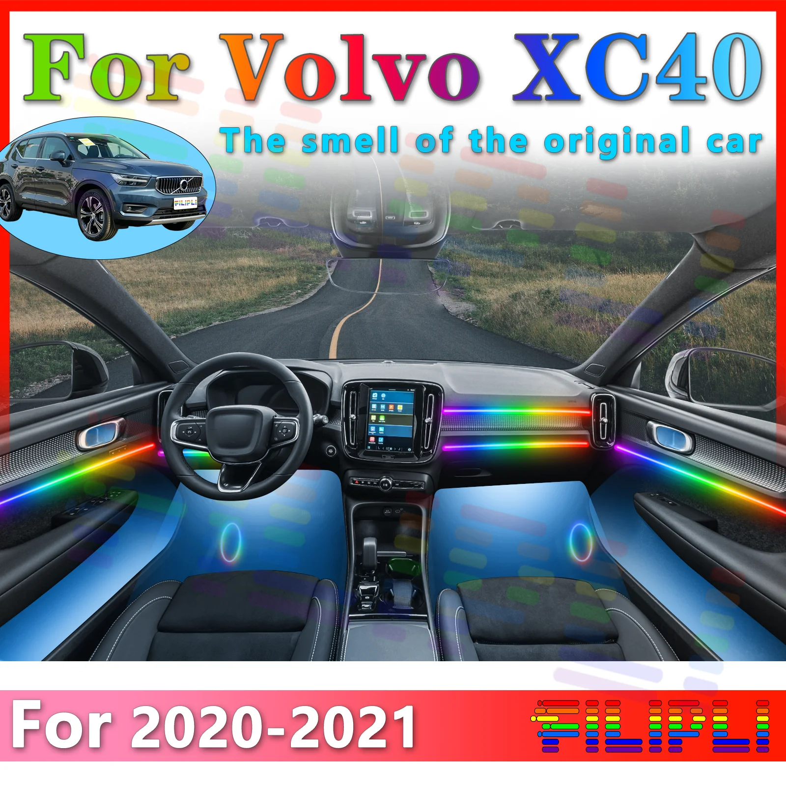 FILIPLI For Volvo XC40 Car Interior LED Atmosphere Light 64Color RGB Symphony with Adjustable Modes to Improve Driving Experienc
FILIPLI For Volvo XC40 Car Interior LED Atmosphere Light 64Color RGB Symphony with Adjustable Modes to Improve Driving Experienc