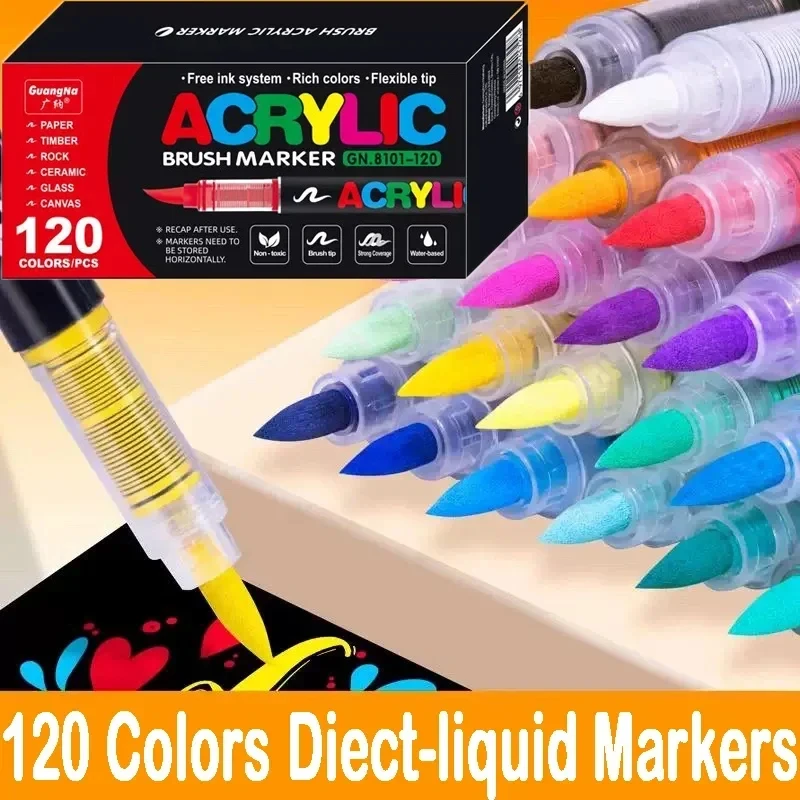 GUANGNA 240-12 Colors Double/Single Nib Direct-liquid Acrylic Marker Pen Waterproof Pen Soft Nib School Art Supplies Stationery
GUANGNA 240-12 Colors Double/Single Nib Direct-liquid Acrylic Marker Pen Waterproof Pen Soft Nib School Art Supplies Stationery