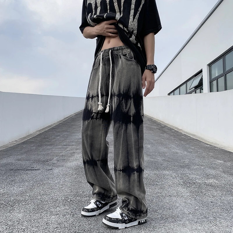 Loose Fit Hip Hop Tie Dye Wide Leg Elastic Waist Men's Jeans Casual Long Trousers Street Sle High Street Trend Youth
Loose Fit Hip Hop Tie Dye Wide Leg Elastic Waist Men's Jeans Casual Long Trousers Street Sle High Street Trend Youth