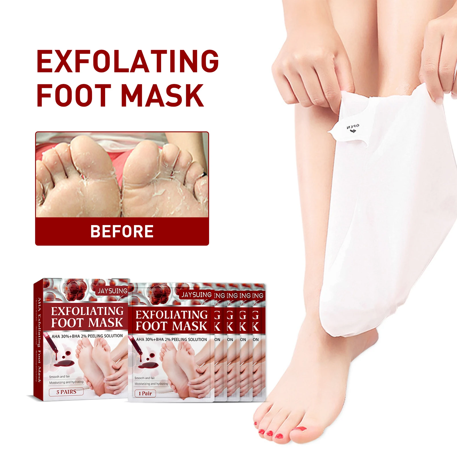 1/3/5pairs Fruit Acid Exfoliating Foot Mask Removes Dead Skin Moisturizes Whitens Feet Improves Dry Rough Skin Smooth Foot Care
1/3/5pairs Fruit Acid Exfoliating Foot Mask Removes Dead Skin Moisturizes Whitens Feet Improves Dry Rough Skin Smooth Foot Care