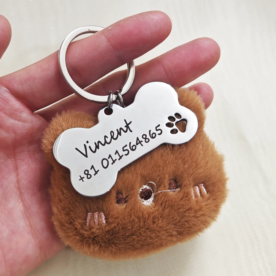 Cute puppy and kitten keychain customized laser engraving name phone pendant keychain Valentine's Day gift men's and women's jew
Cute puppy and kitten keychain customized laser engraving name phone pendant keychain Valentine's Day gift men's and women's jew