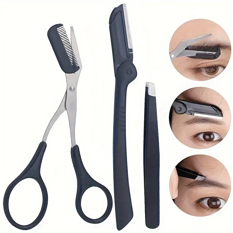 3pcs Set Eyebrow Kit For Women And Men Stainless Steel Eyebrow Grooming Set Including Eyebrow Comb Scissor, Eyebrow Trimmer Tool
3pcs Set Eyebrow Kit For Women And Men Stainless Steel Eyebrow Grooming Set Including Eyebrow Comb Scissor, Eyebrow Trimmer Tool