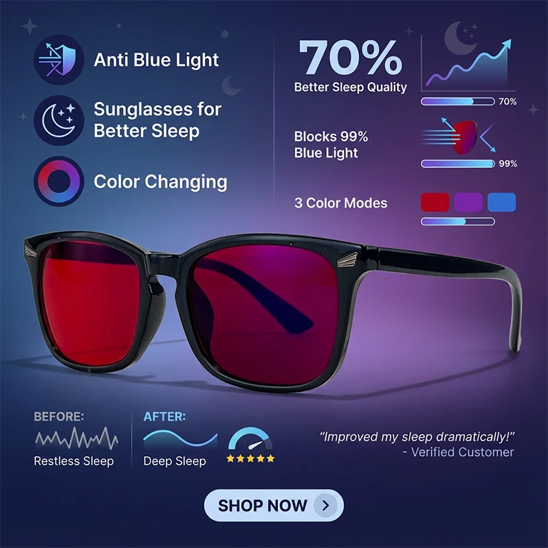 Anti Blue Light Blocking Sleep Square Glasses Men Women 2026 Luxury Brand Reading Red Tinted Lenses Change Color Sunglasses
Anti Blue Light Blocking Sleep Square Glasses Men Women 2026 Luxury Brand Reading Red Tinted Lenses Change Color Sunglasses