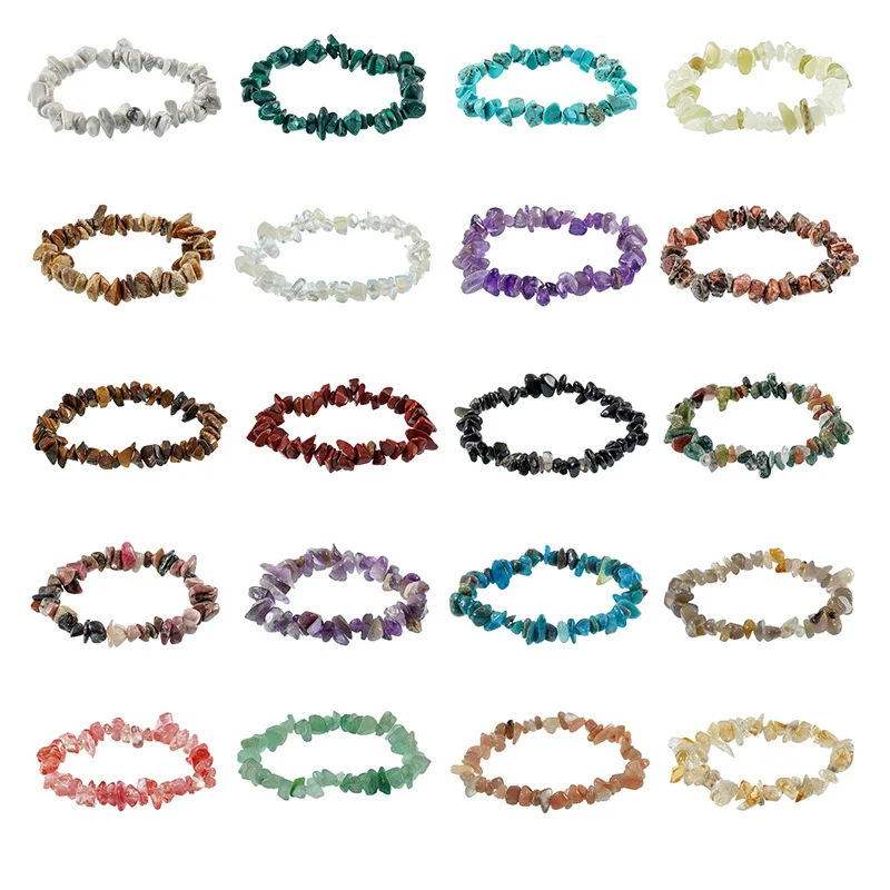 20pc Irregular Natural Gem Stone Bracelet Chip Beads Nuggets Fluorite Amethyst Rose Crystal Quartz Bracelets Bangles for Women
20pc Irregular Natural Gem Stone Bracelet Chip Beads Nuggets Fluorite Amethyst Rose Crystal Quartz Bracelets Bangles for Women
